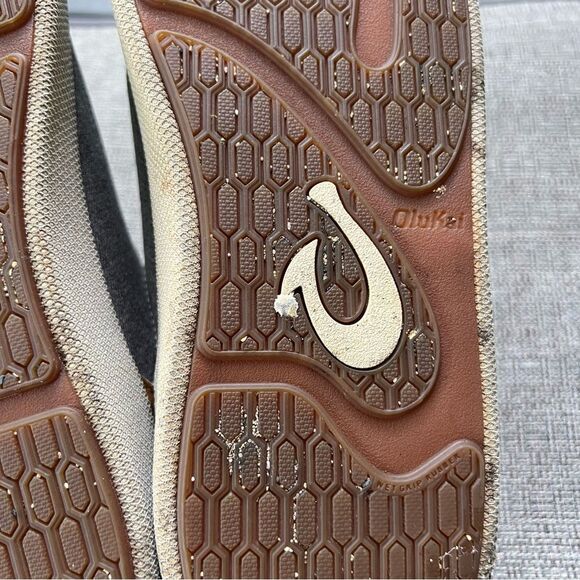 Olukai Men's Nanea Li Gray Lace Casual Canvas Comfort Sneakers Shoes Sz 9.5 - Picture 4 of 16